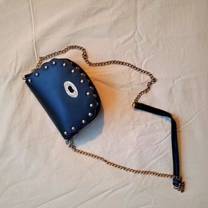 Black Leather Gold Stud Purse